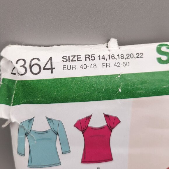 Simplicity Misses Knit Tops Pattern #2364 Size 14 - 22 Complete - Picture 2 of 3